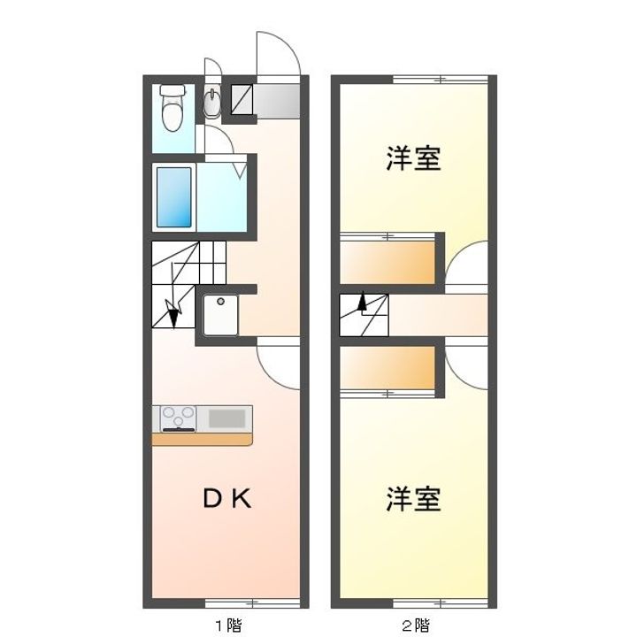 岡山県岡山市中区藤崎(アパート)の賃貸物件101の間取り