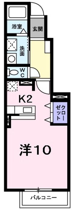 岡山県岡山市北区花尻みどり町(アパート)の賃貸物件103の間取り