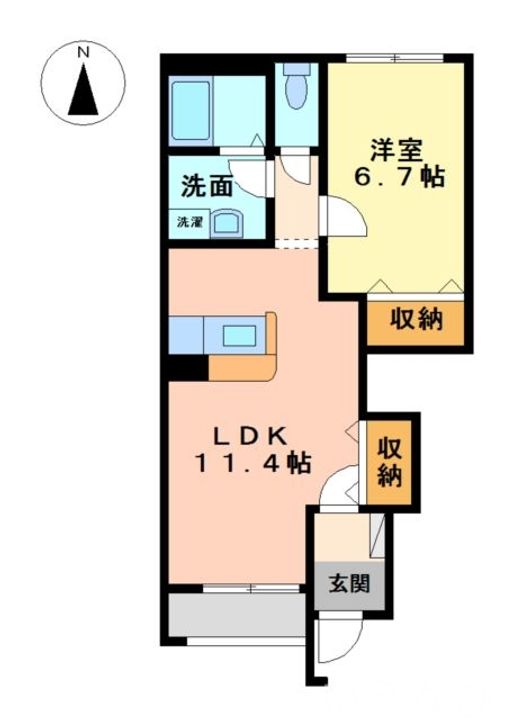岡山県倉敷市児島小川9丁目(アパート)の賃貸物件の間取り
