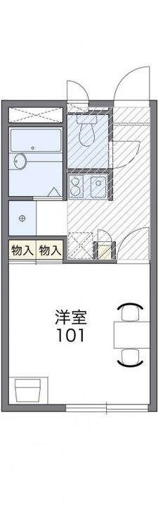 岡山県岡山市中区関(アパート)の賃貸物件202の間取り