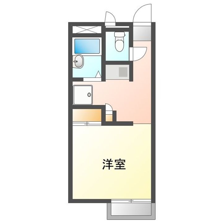 岡山県岡山市中区原尾島3丁目(アパート)の賃貸物件204の間取り