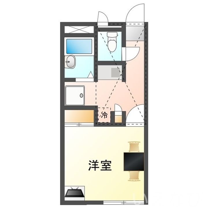 岡山県岡山市中区平井1丁目(アパート)の賃貸物件108の間取り