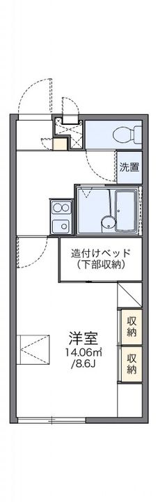 岡山県岡山市北区青江5丁目(アパート)の賃貸物件201の間取り