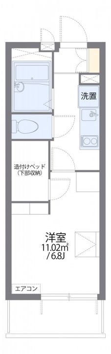 岡山県岡山市北区番町2丁目(マンション)の賃貸物件203の間取り