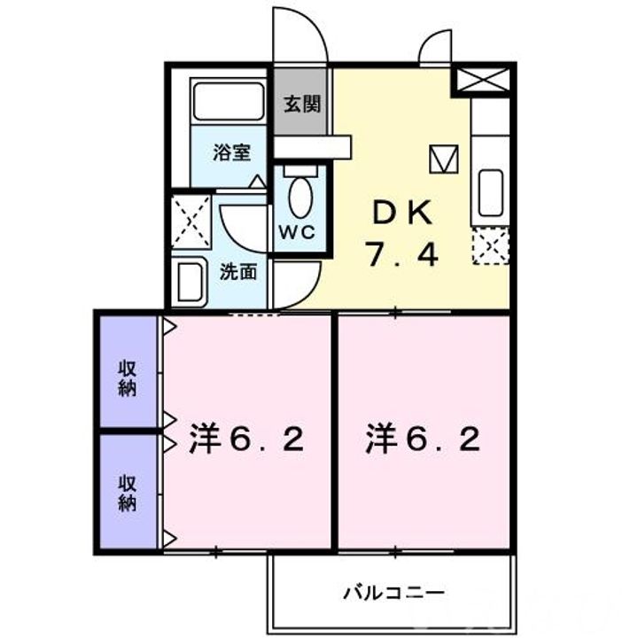 岡山県備前市伊部(アパート)の賃貸物件101の間取り