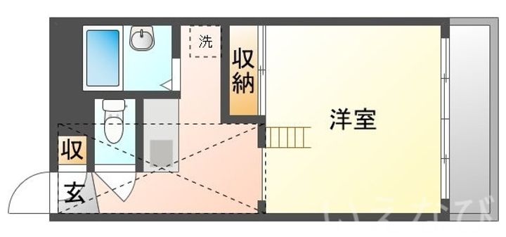 岡山県岡山市北区青江1丁目(アパート)の賃貸物件101の間取り