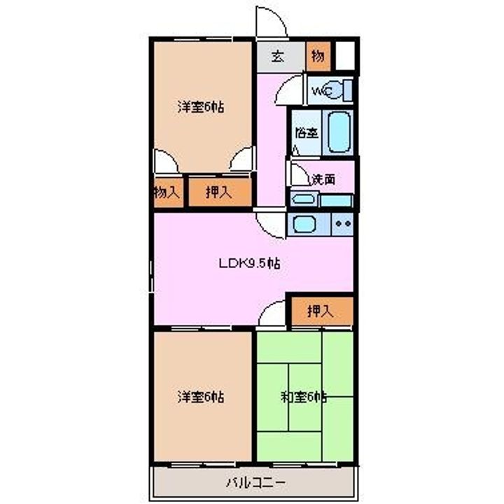 ファミール西浜田N-3Aの間取り