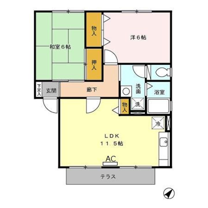 ピアチェーレ B102の間取り