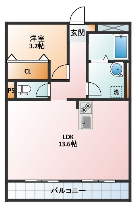 メゾン三幸303の間取り