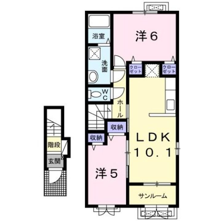 プルメリア Ⅱの間取り