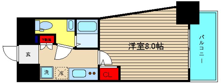 大阪府大阪市浪速区大国1丁目(マンション)の賃貸物件の間取り