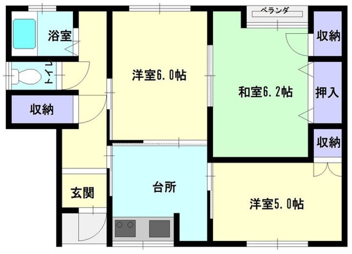コーポラスふじみ1-1の間取り