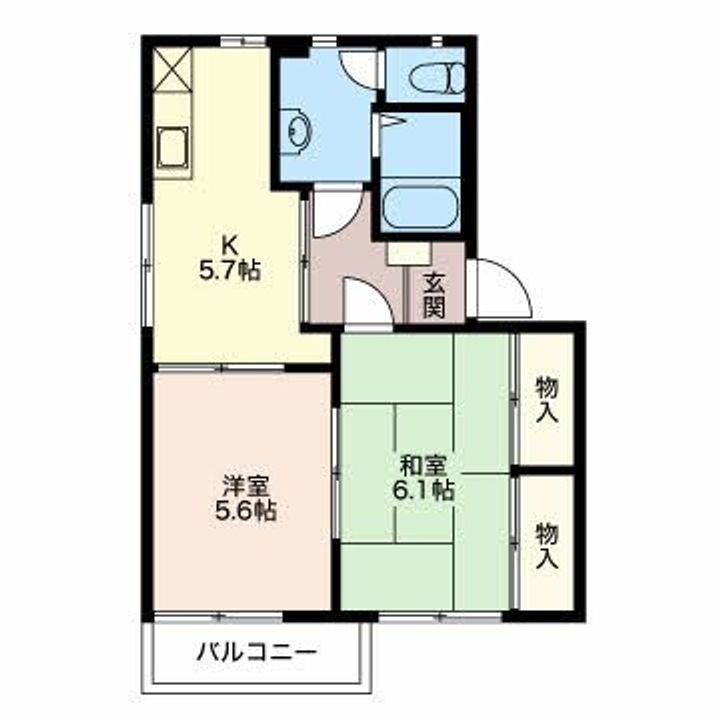 コート岡田屋D202の間取り