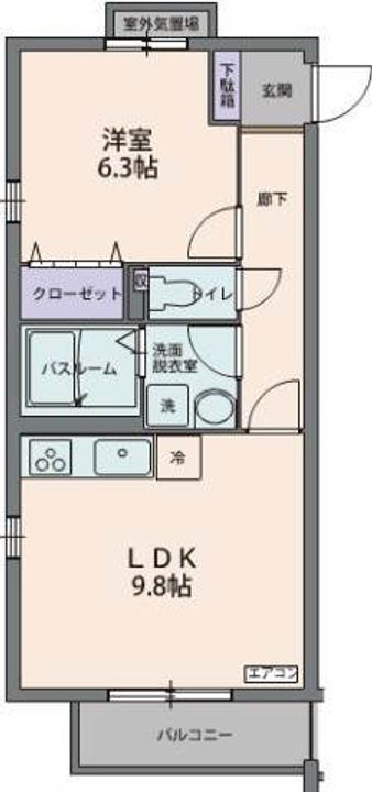 静岡県三島市加茂川町(マンション)の賃貸物件105の間取り