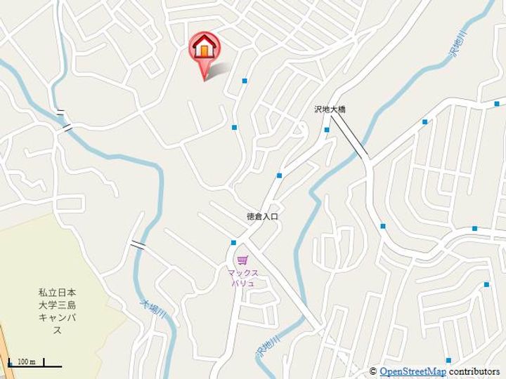 静岡県三島市徳倉2丁目(アパート)の賃貸物件101の地図