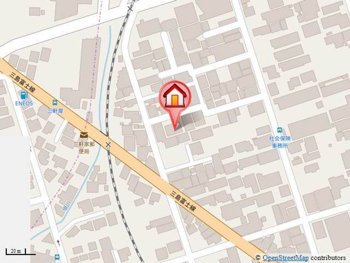 静岡県三島市寿町(アパート)の賃貸物件102の地図