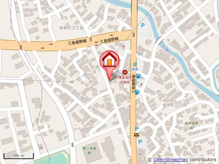 静岡県三島市幸原町1丁目(マンション)の賃貸物件202の地図