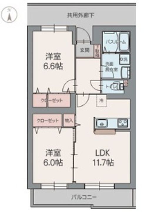 静岡県駿東郡長泉町中土狩(マンション)の賃貸物件102の間取り