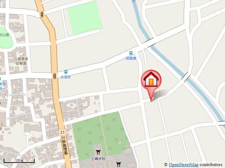 静岡県三島市大宮町2丁目(アパート)の賃貸物件105の地図