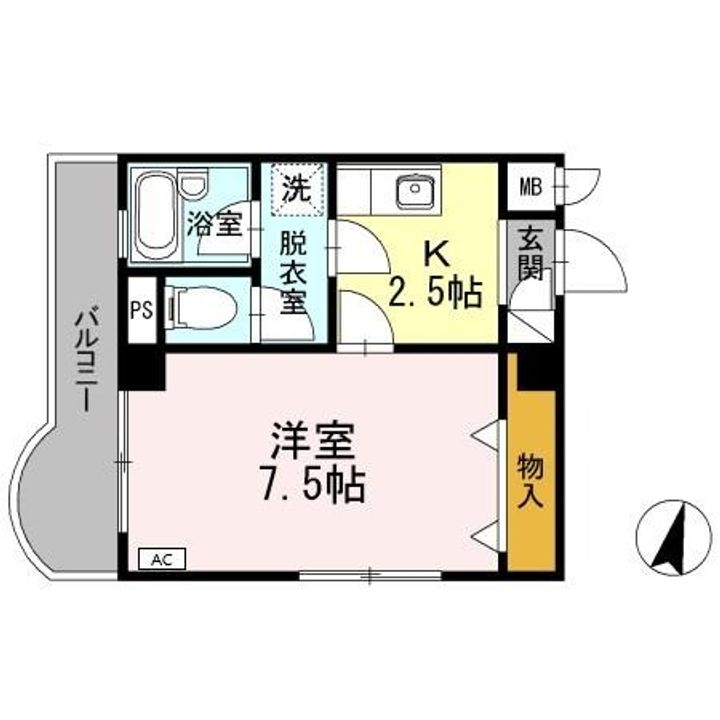 静岡県三島市芝本町(マンション)の賃貸物件702の間取り