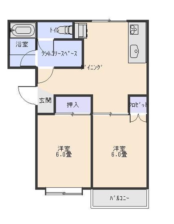 メゾンレリヤⅡC201の間取り