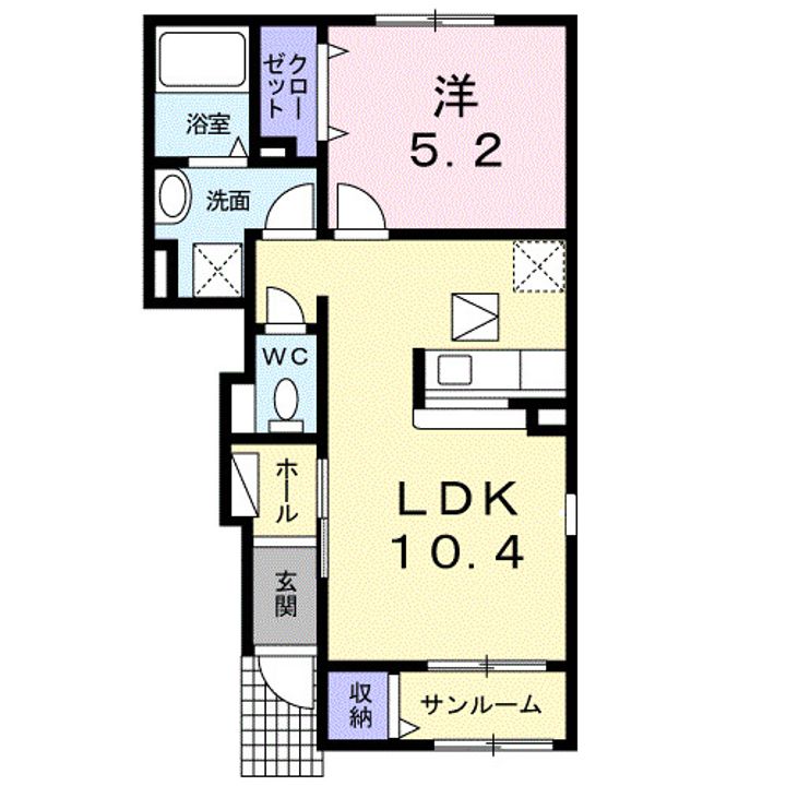 アンソレイエⅡの間取り
