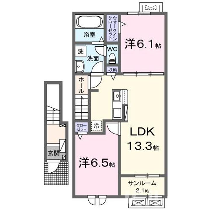 新潟県柏崎市城塚(アパート)の賃貸物件の間取り