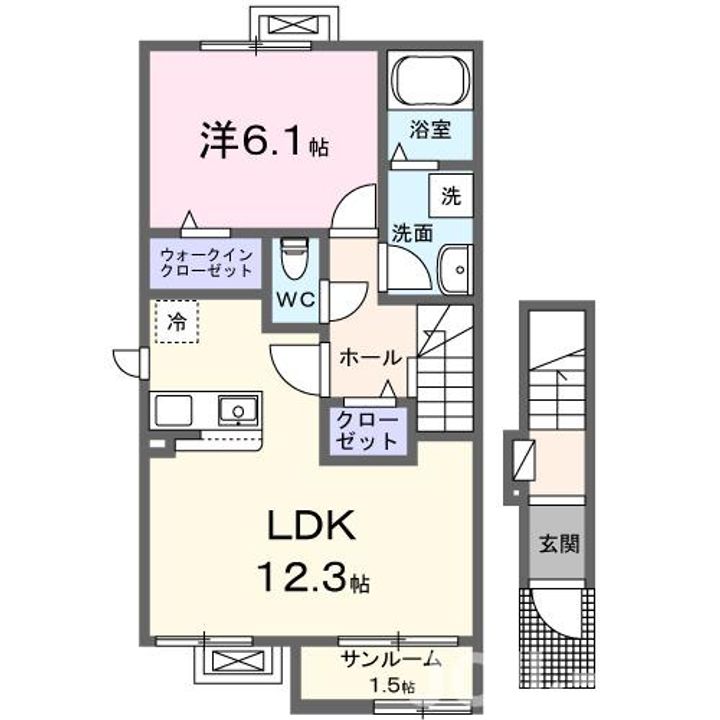 新潟県柏崎市城塚(アパート)の賃貸物件の間取り