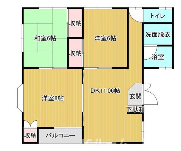新潟県柏崎市城東2丁目(アパート)の賃貸物件202の間取り