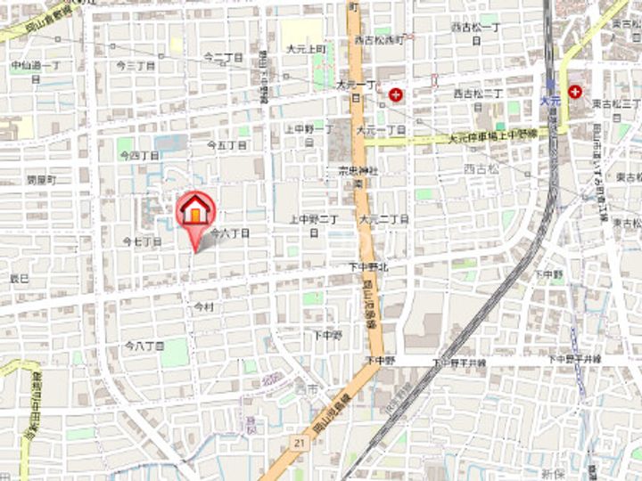 アルフィーネ今D棟206の地図