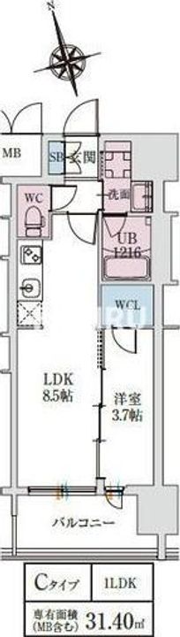 スプランディッドライズ新大阪ノースの間取り