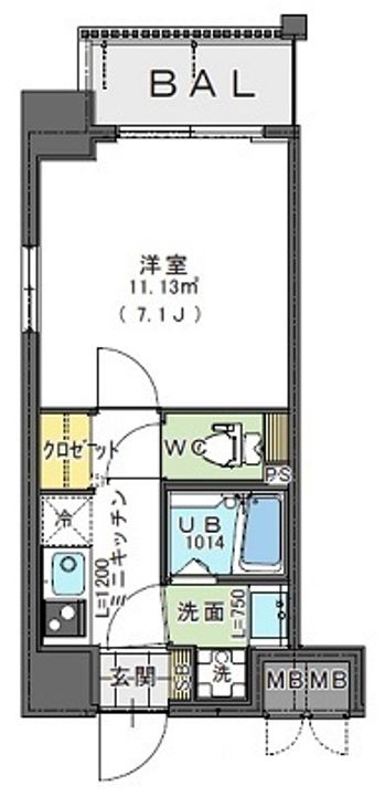 ウエンズ玉造ESTの間取り