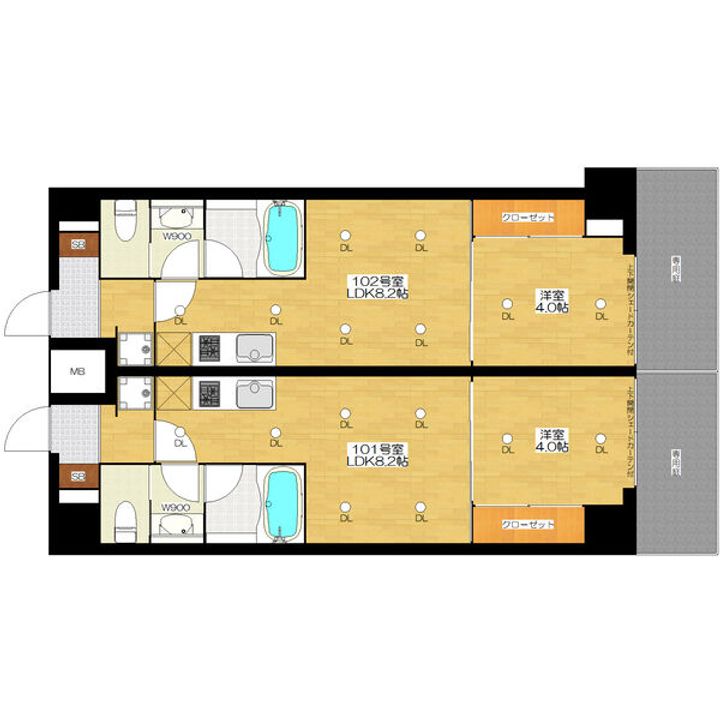 ブエナビスタ桜ノ宮イースト101の間取り