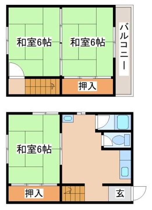 兵庫県神戸市長田区六番町3丁目(一戸建)の賃貸物件の間取り