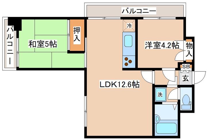 兵庫県神戸市兵庫区荒田町1丁目(マンション)の賃貸物件の間取り