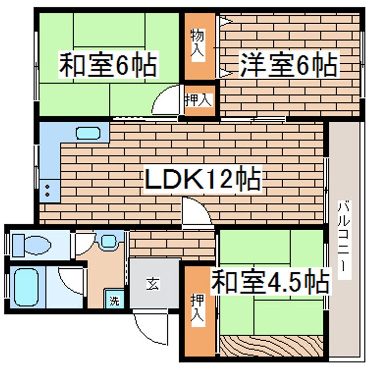 高倉台4団地20号棟の間取り