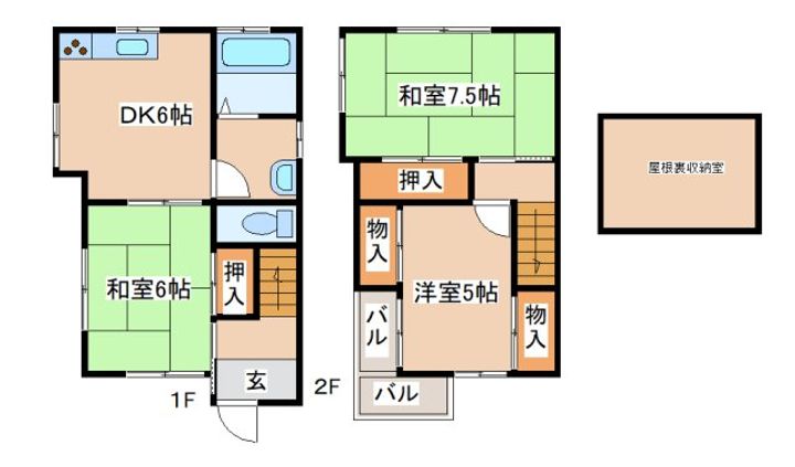 兵庫県神戸市長田区西山町4丁目(一戸建)の賃貸物件の間取り