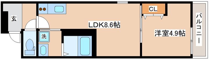 兵庫県神戸市兵庫区浜中町2丁目(アパート)の賃貸物件の間取り