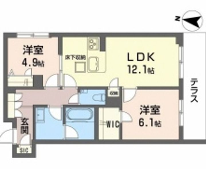 ShaMaison Gardens 旭が丘Ⅱ101の間取り