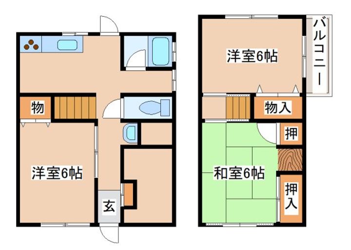 兵庫県神戸市長田区花山町2丁目(一戸建)の賃貸物件の間取り
