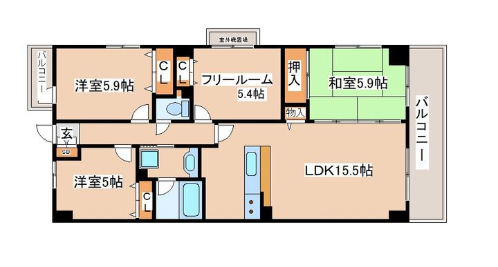 リベール須磨妙法寺の間取り