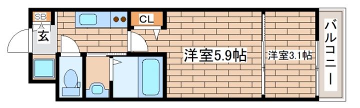 兵庫県神戸市東灘区青木5丁目(アパート)の賃貸物件の間取り