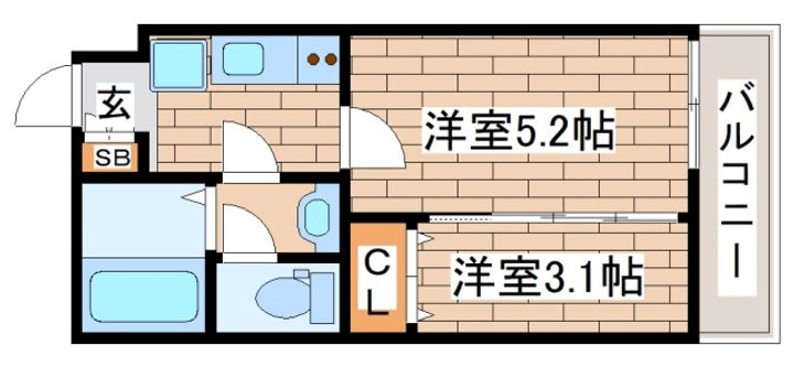 兵庫県神戸市東灘区青木5丁目(アパート)の賃貸物件の間取り