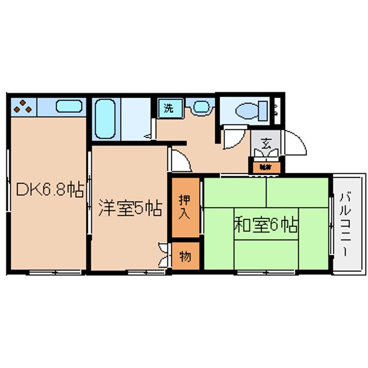 兵庫県神戸市兵庫区熊野町4丁目(アパート)の賃貸物件の間取り