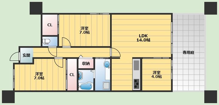 ファイブレジデンス西緑丘の間取り