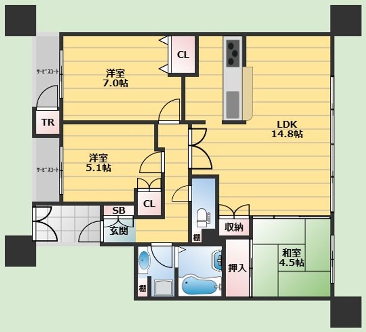 Brillia豊中南桜塚レジデンスの間取り