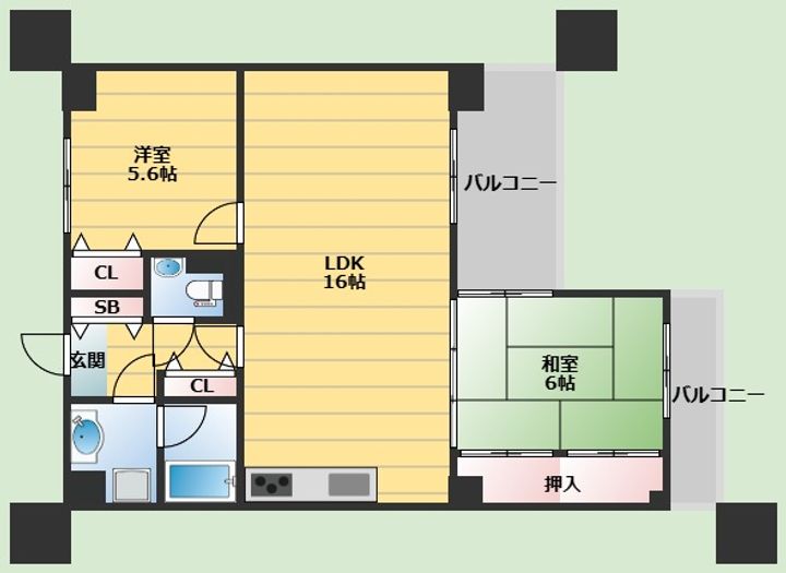 ファミールハイツ緑地公園の間取り