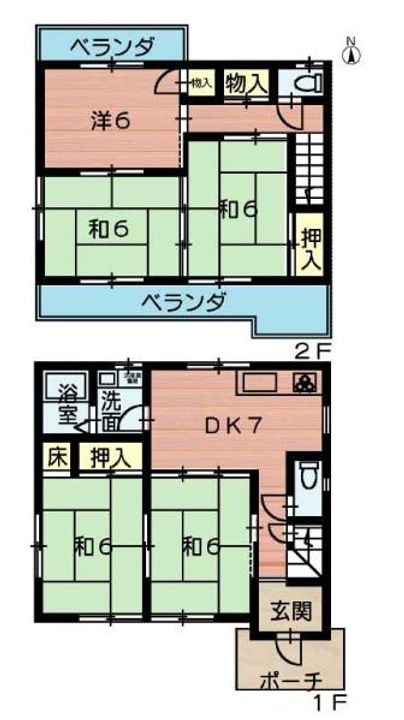 兵庫県神戸市垂水区野田通(一戸建)の賃貸物件の間取り