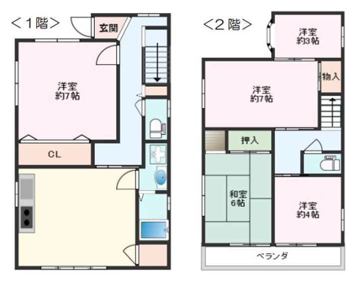 兵庫県神戸市垂水区福田4丁目(一戸建)の賃貸物件の間取り