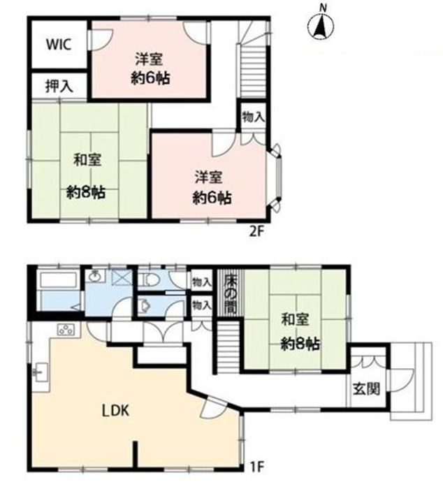 兵庫県芦屋市三条南町(一戸建)の賃貸物件の間取り